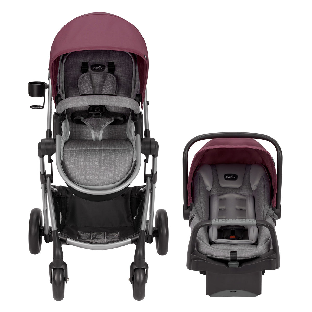 Buy Evenflo Pivot Modular Travel System w SafeMax Dusty Rose Online Supreme Stroller